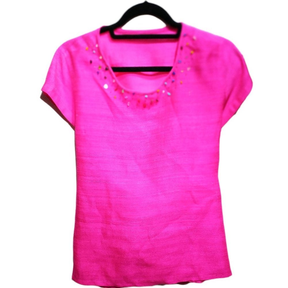 Hot Pink Wrap Blouse